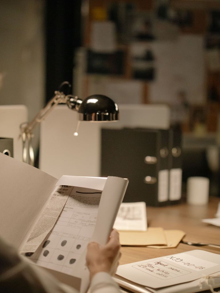 Abogada trabajando en escritorio profesional